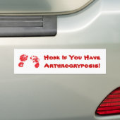 Honk als je Arthrogryposis hebt! Bumpersticker (Op auto)
