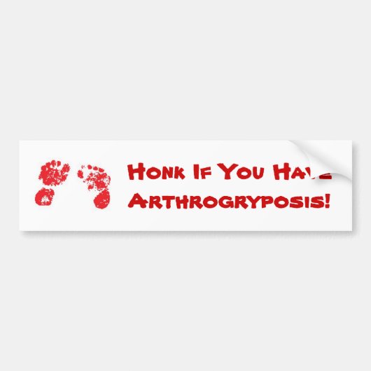 Honk als je Arthrogryposis hebt! Bumpersticker (Voorkant)