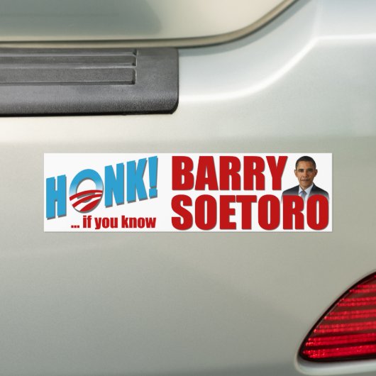 Honk als je Barry Soetoro kent Bumpersticker (Op auto)