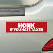 Honk als je belasting haat bumpersticker (Op auto)