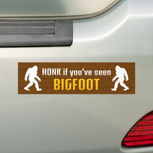 Honk als je Bigfoot hebt gezien Bumpersticker (Op auto)