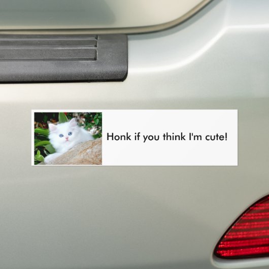Honk als je denkt dat ik schattig ben. bumpersticker (Op auto)