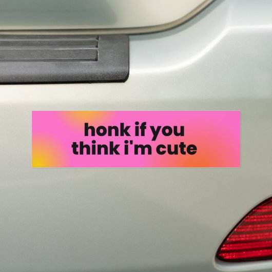Honk als je denkt dat ik schattig ben. bumpersticker (Op auto)