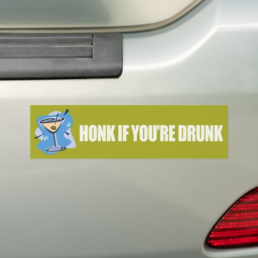 Honk als je Drink bent - Bumpersticker-Zazzle Bumpersticker (Op auto)