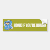 Honk als je Drink bent - Bumpersticker-Zazzle Bumpersticker (Voorkant)