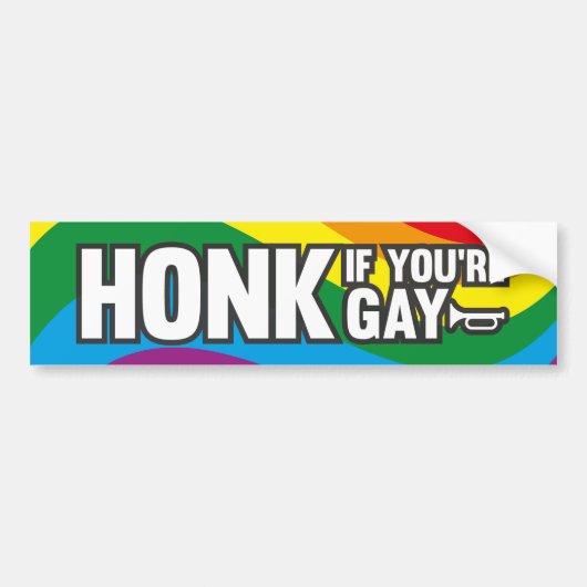 Honk als je Gay bent Bumpersticker (Voorkant)