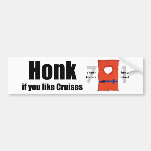 Honk als je graag cruises hebt bumpersticker (Voorkant)