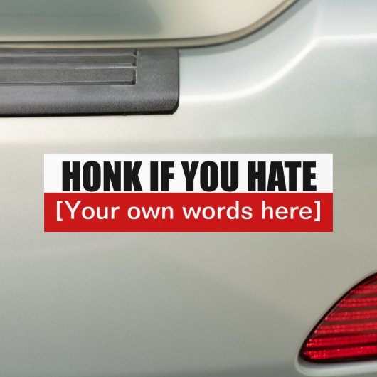 honk-als-je-haat-sjabloon-02 bumpersticker (Op auto)