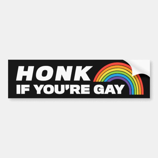 Honk als je homo bent LGBTQ Bumpersticker (Voorkant)