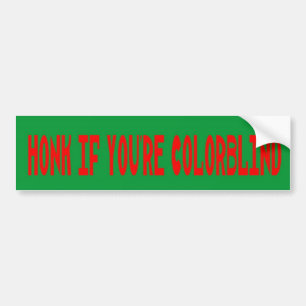 Honk als je kleurenblind bent bumpersticker