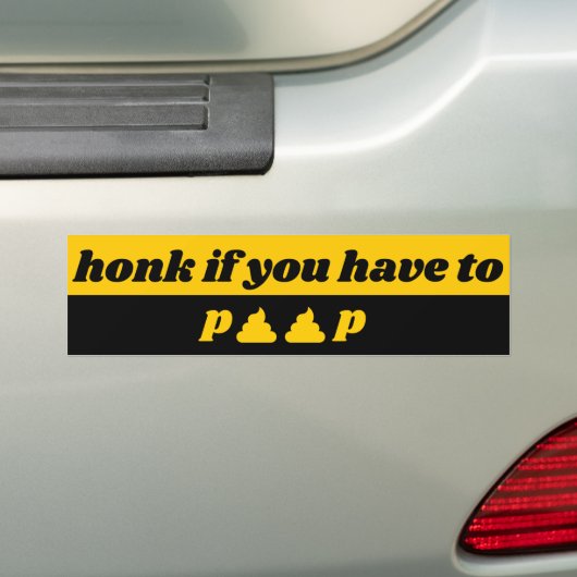 Honk als je moet poepen bumpersticker (Op auto)