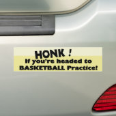 Honk als je op weg bent naar basketbaltraining bumpersticker (Op auto)