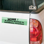 Honk als je op weg bent naar de honkbalpraktijk bumpersticker (Op Truck)
