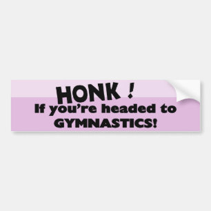 Honk als je op weg bent naar gymnastiek bumpersticker