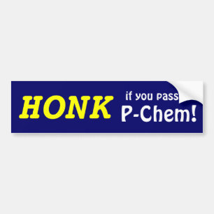 HONK als je P-Chem passeert. (geel/blauw) Bumpersticker