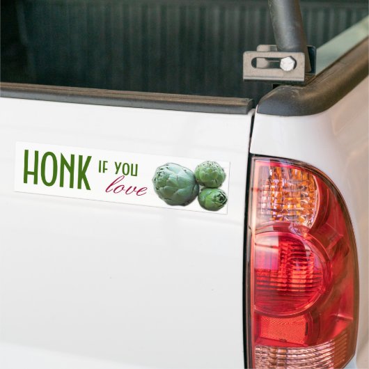 HONK als je van Artichokes houdt - Bumpersticker (Op Truck)