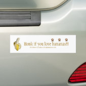 "Honk als je van bananen houdt" Bumpersticker (Op auto)