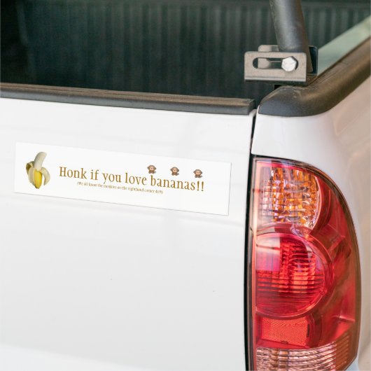 "Honk als je van bananen houdt" Bumpersticker (Op Truck)
