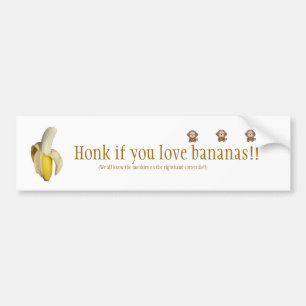 "Honk als je van bananen houdt" Bumpersticker