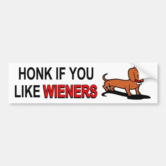 Honk als je van de Bumpersticker van Wiener Dogs h (Voorkant)