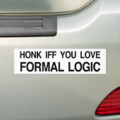 Honk als je van de officiële logica houdt bumpersticker (Op auto)