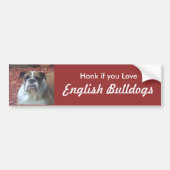 Honk als je van Engelse Bulldogs houdt Bumpersticker (Voorkant)