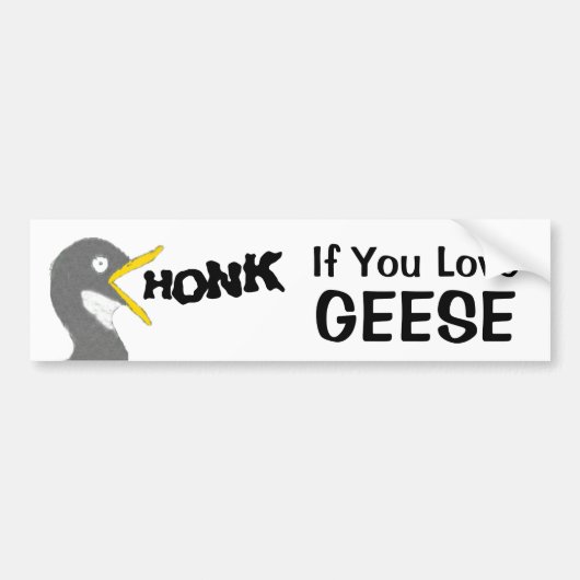 HONK als je van ganzen houdt (met Afbeelding) Bumpersticker (Voorkant)