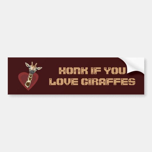 Honk als je van Giraffes houdt Bumpersticker (Voorkant)