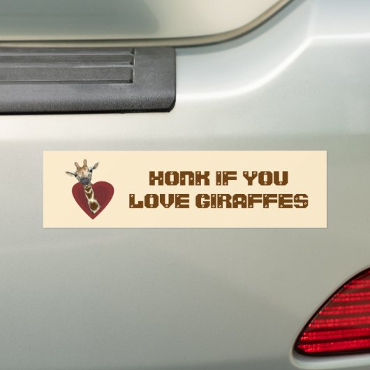Honk als je van Giraffes houdt Bumpersticker (Op auto)