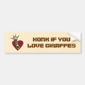 Honk als je van Giraffes houdt Bumpersticker (Voorkant)