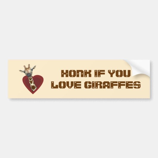 Honk als je van Giraffes houdt Bumpersticker (Voorkant)