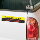 Honk als je van GOD houdt Bumpersticker (Op Truck)