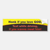 Honk als je van GOD houdt Bumpersticker (Voorkant)