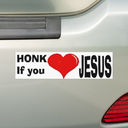honk als je van jesus houdt bumpersticker (Op auto)