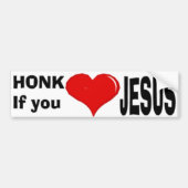 honk als je van jesus houdt bumpersticker (Voorkant)