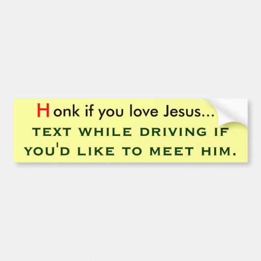 Honk als je van jesus houdt bumpersticker (Voorkant)