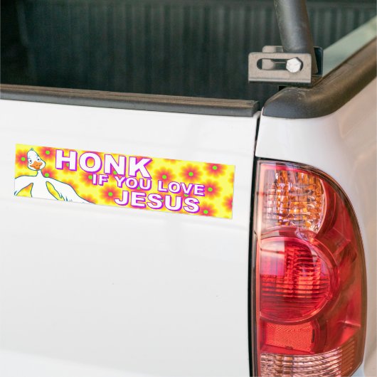 Honk als je van Jezus houdt! Bumpersticker (Op Truck)