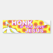 Honk als je van Jezus houdt! Bumpersticker (Voorkant)