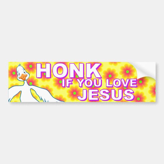 Honk als je van Jezus houdt! Bumpersticker (Voorkant)