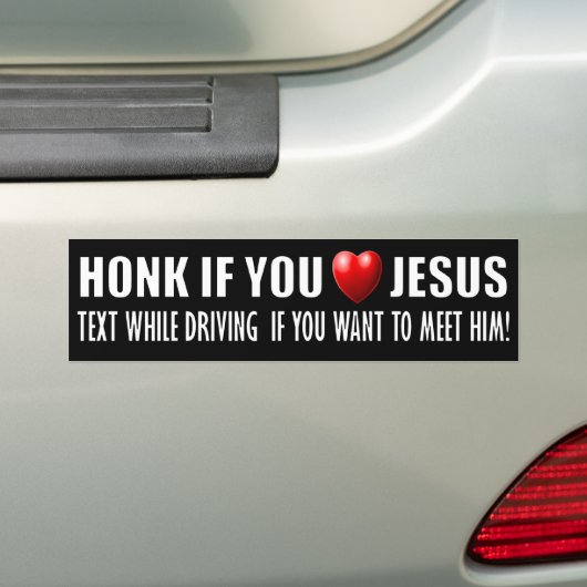 Honk als je van Jezus houdt Bumpersticker (Op auto)