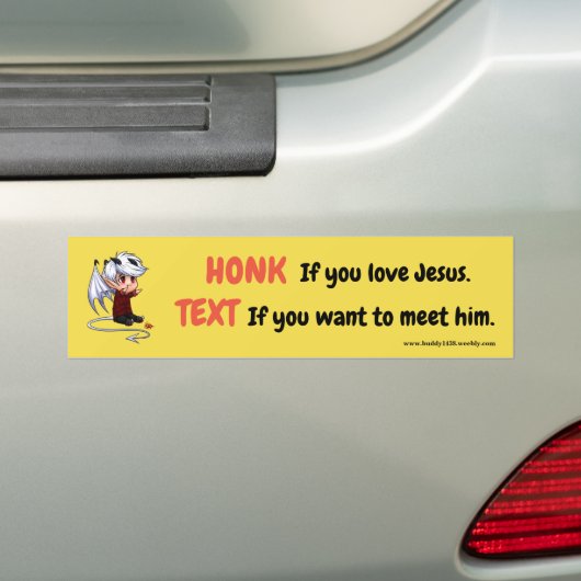HONK als je van Jezus houdt Bumpersticker (Op auto)