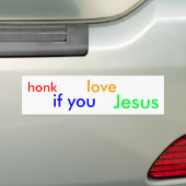 honk als je van Jezus houdt Bumpersticker (Op auto)