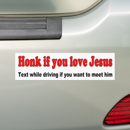 Honk als je van Jezus houdt Bumpersticker (Op auto)