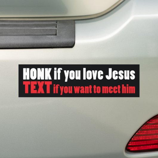 honk als je van Jezus houdt Bumpersticker (Op auto)