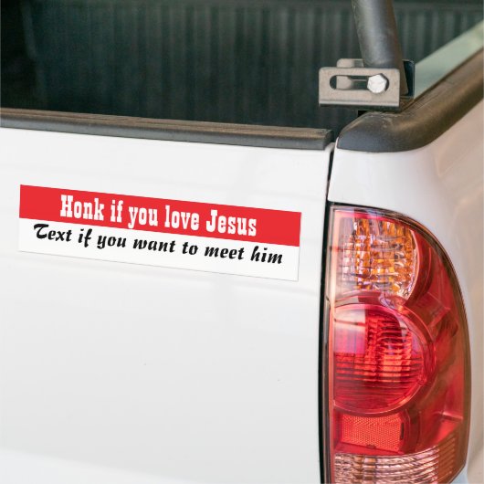 Honk als je van Jezus houdt Bumpersticker (Op Truck)