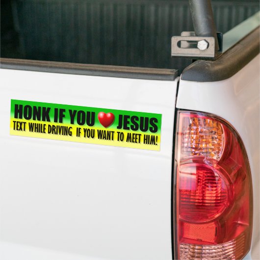 Honk als je van Jezus houdt Bumpersticker (Op Truck)