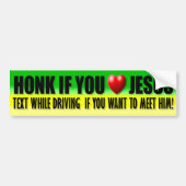 Honk als je van Jezus houdt Bumpersticker (Voorkant)
