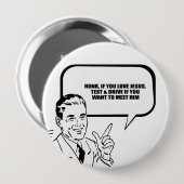 Honk als je van Jezus houdt Ronde Button 4,0 Cm (Voorkant /achterkant)