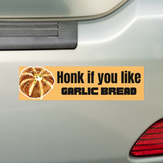 Honk als je van knoflook brood auto bumper sticker (Op auto)
