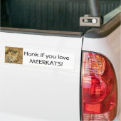 Honk als je van MEERKATS houdt! Bumpersticker (Op Truck)